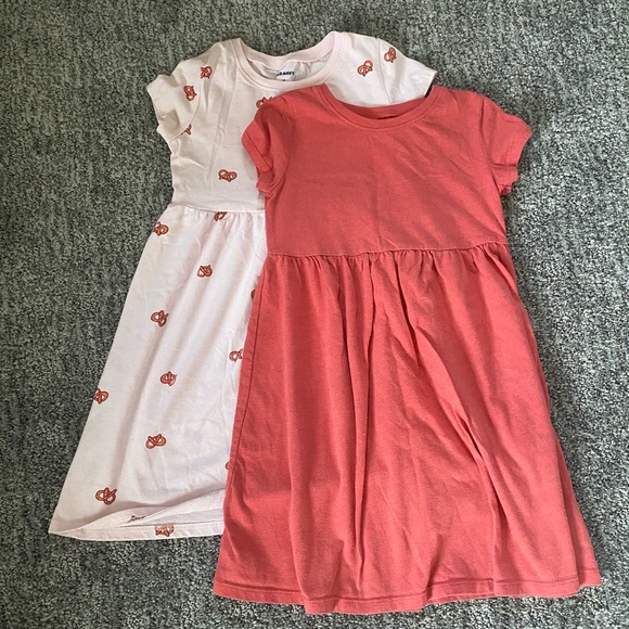 Old Navy Other - Two 5T Dresses (1-Orange and 1-Pink w/ Pretzels)